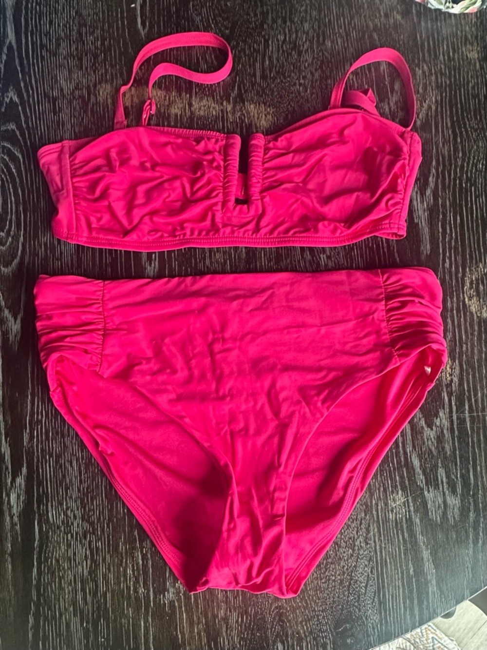 Women's High-Waist Pink DKNY Bikini Set